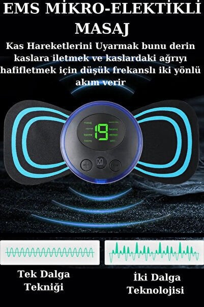 Mini Tens Cihazı 8 Modlu Kas Ems Akım Masaj Cihazı Fizik Tedavi Akım Cihazı
