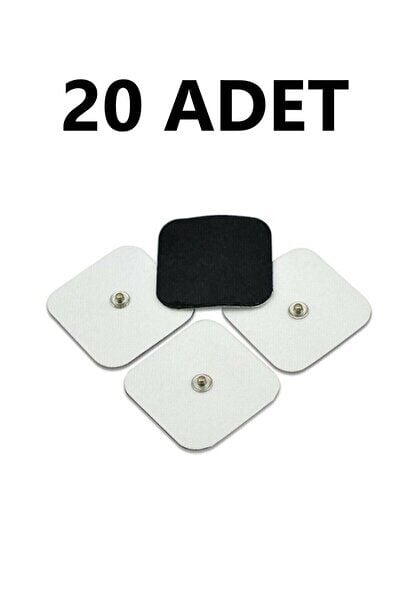 Kas Geliştirici 20 Adet Çıt Çıtlı 5x5 Tens Elektrodu 4'lü 5 Paket Beyaz