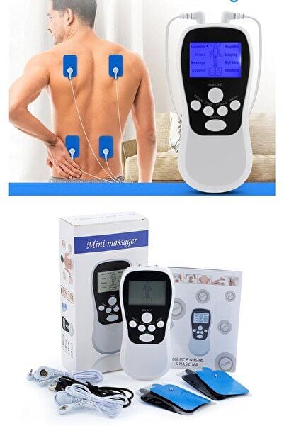 Çift Kanallı 4 Pedli Taşınabilir Fizik Tedavi Tens Masaj Cihazı Şarjlı
