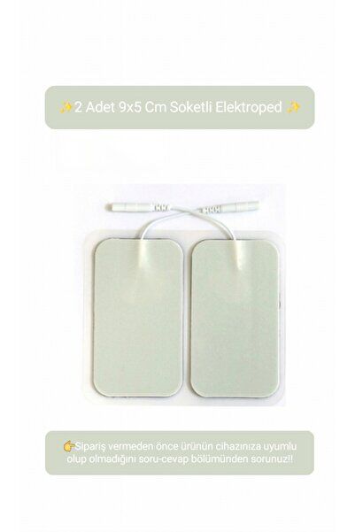 2 Adet 9x5 Cm Universal Büyük Boy Kablolu Tens Pedi - Tens Elektrot Pedi - Yedek Tens Elektrodu