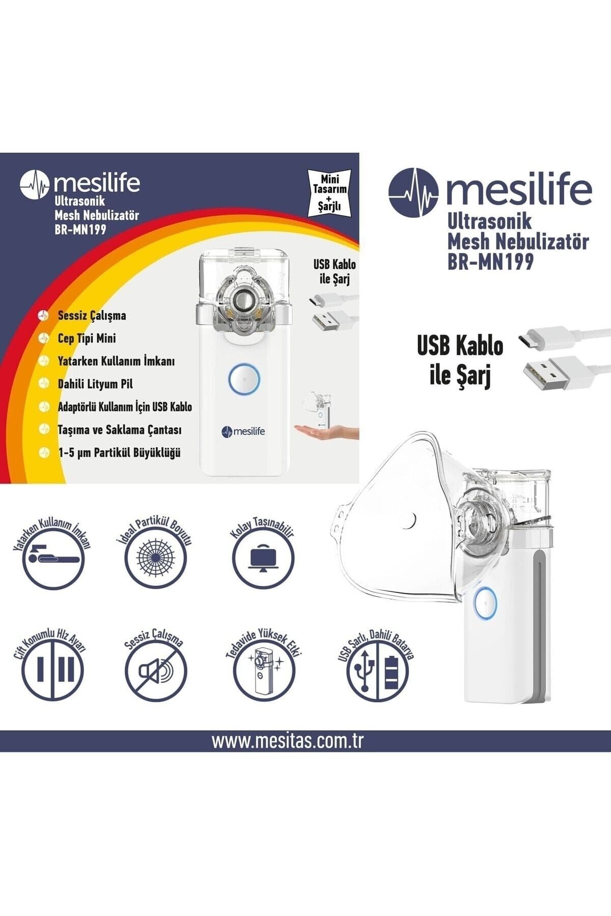 Nebulizatör Mesh Taşınabilir Sarjlı
