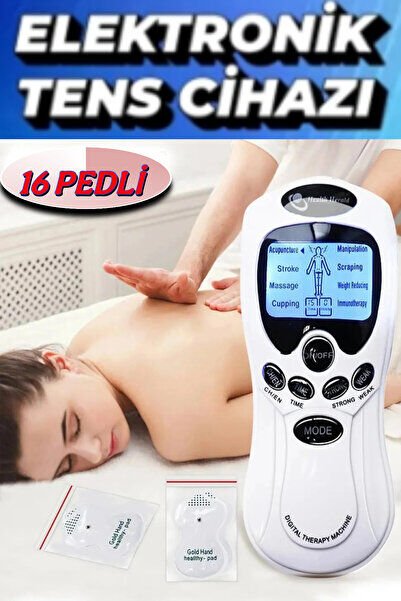 16 Pedli Elektrikli Terapi Masaj Aleti Pedli Masaj Aleti Bel Sırt Bacak Kol Dijital Portatif Tens