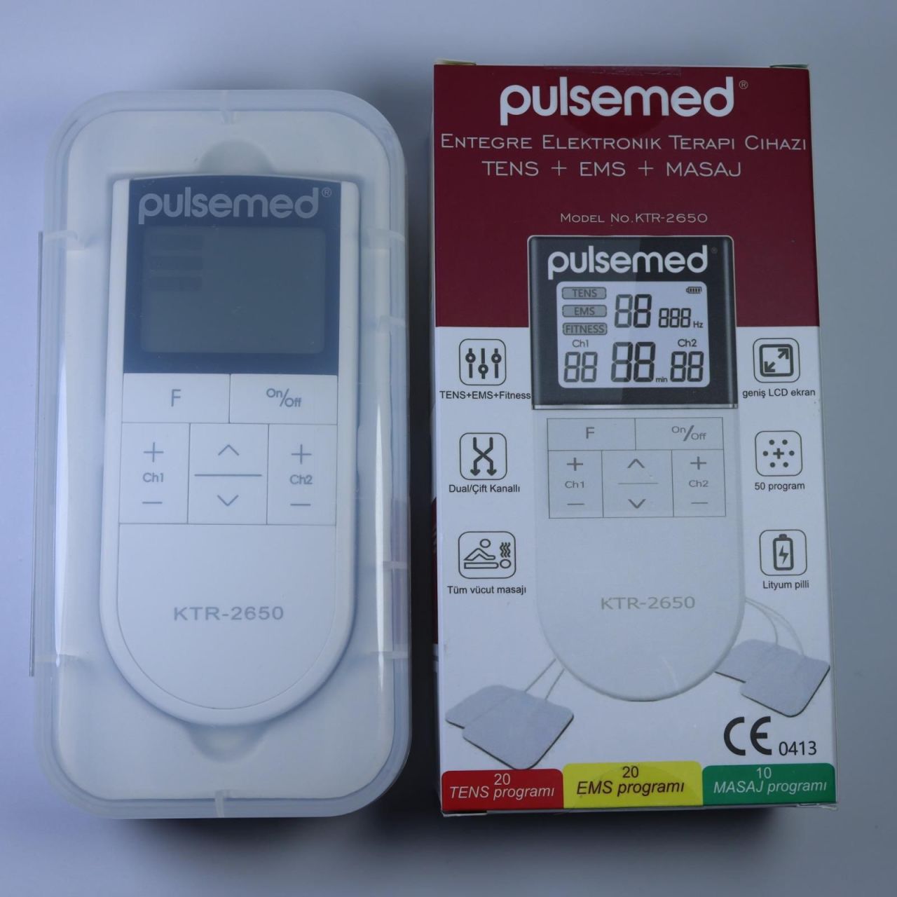 Pulsemed Entegre Elektronik Terapi Cihazı Tens-EMS-Masaj Özelliği Şarj Edilebilir
