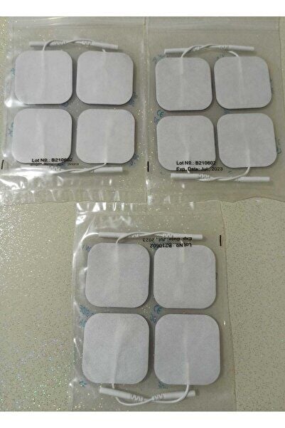 Tens Cihazı Kablolu Yedek Elektrot 5x5 Tens Pedi 4 Lü ( 3 Paket )