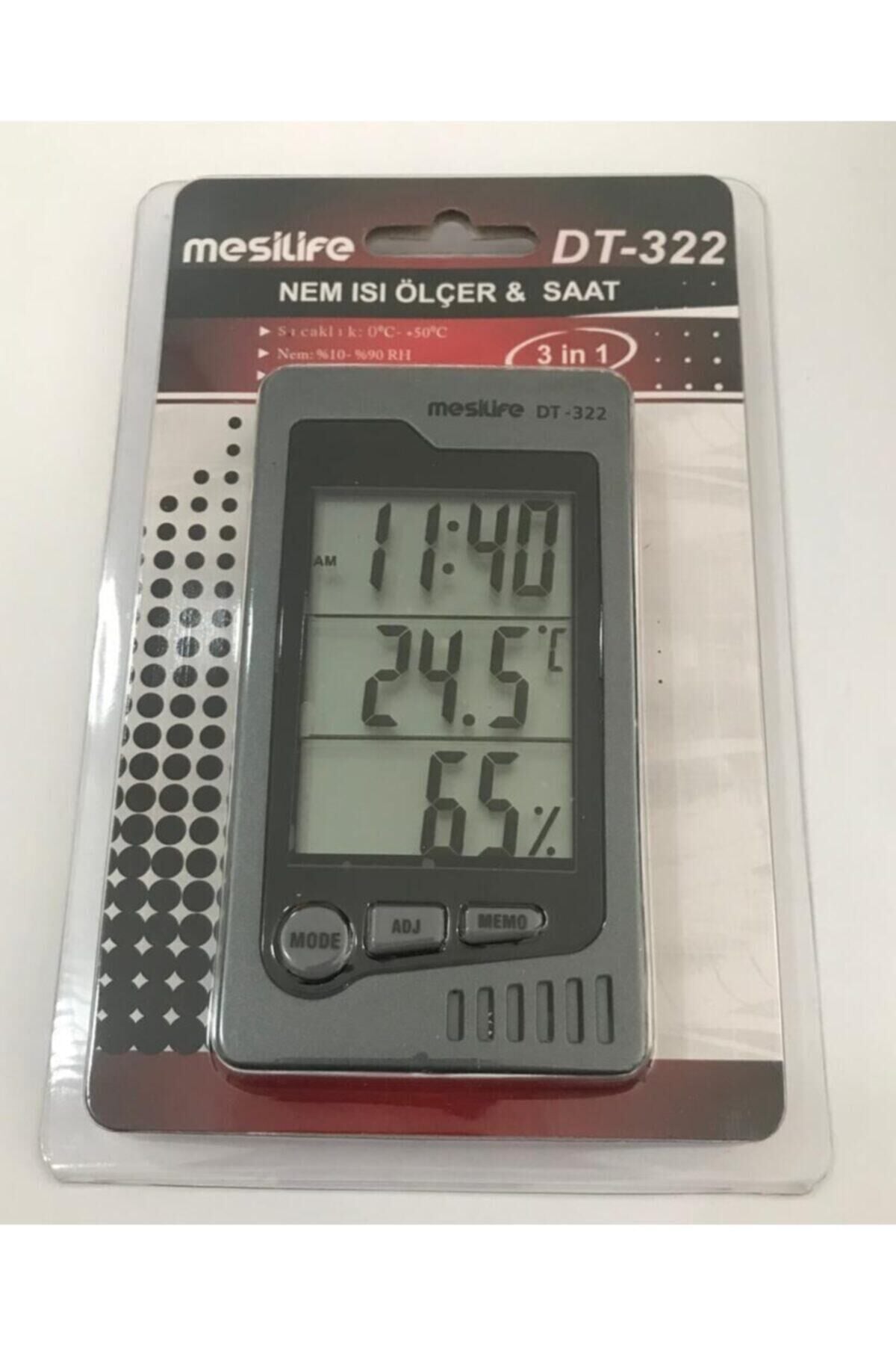 Dt-322 Nem Isı Ölçer & Saat 3 In 1