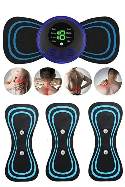 Tüm Vücut Masaj Aleti 1 Cihaz 3 Yedek Ped Tens Masaj Elektronik Kas Çalıştırıcı