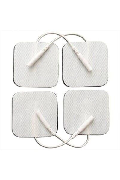 4 Adet Kablolu/soketli Tens Pedi Elektrodu (5x5cm Kare) Tens Peti Geçmeli Tens Pedi