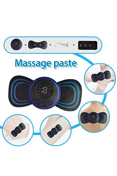 Usb Şarjlı Kelebek Masaj Aleti Tens Ems Omuz Boyun Menstural Ağrılar 8mod Çalışma