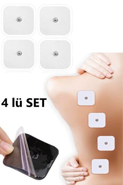 4'lü Kendinden Yapışkanlı Tens Cihazı Elektrot Seti 5x5 Kare Ped