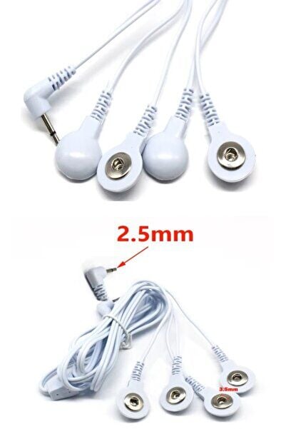 4 Uçlu Çıtçıtlı Tens Pedi Kablosu Elektrot Tens Cihazı EMG Cihazı Kablosu Elektroped Kablosu