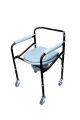 KİFİDİS KY696 Kifidis Tekerlekli Tuvaletli Banyo Sandalyesi AGSTWC005  Siyah / Black