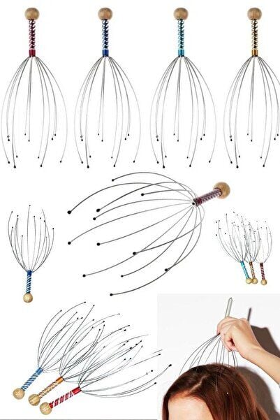 Pençe Başı Masajı Ahtapot Başı Kafa Derisi Boyun Ekipmanları Stres Salınımı Rahatlama Masajı Tens