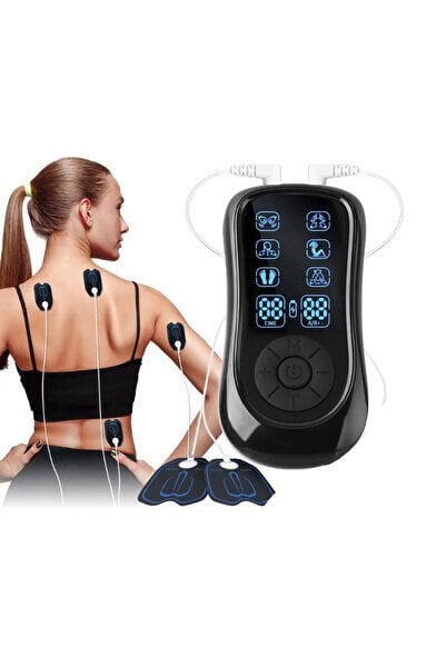 Fizyoterapi EMS tens cihazı 6 modlu 2 pedli profesyonel dijital Led ekran