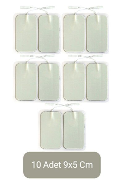10 Adet 9x5 cm Universal Kablolu Tens Pedi, Elektrot Pedi, Yedek Tens