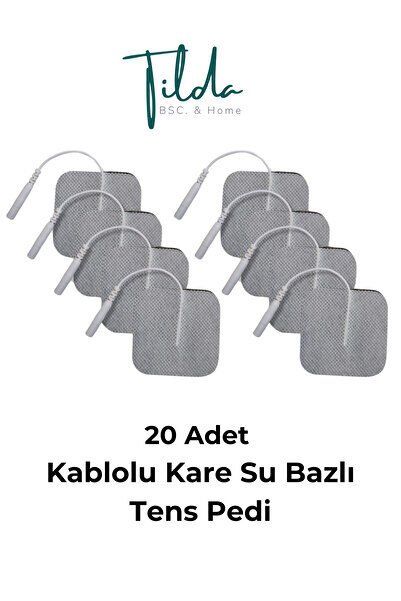 20'li Tens Cihazı Kablolu Yedek Elektrot- 5x5 Kare Tens Pedi 20'li Paket
