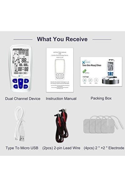 Model 2 Kanallı,dijital Bataryalı Tens Ems Masaj Cihazı