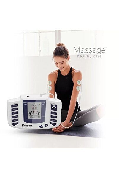 Dijital Terlikli ve Yapışkan Pedli Fizik Tedavi Tens Cihazı Masaj Aleti 4 Mod 8 Güç Seviyesi Masaj