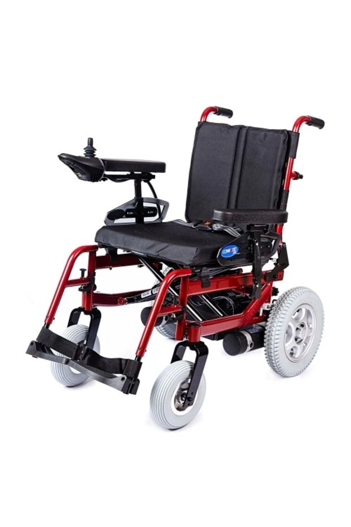 Akülü Sandalye Bordo | 340W Motor, Yatar Sırt, Katlanır Alüminyum Şase, 130 kg, Allure