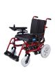 Akülü Sandalye Bordo | 340W Motor, Yatar Sırt, Katlanır Alüminyum Şase, 130 kg, Allure