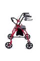 Alüminyum Walker ( Rollator ) 4 tekerli sepetli yaşlı yürüteci frenli çantali yürüteç