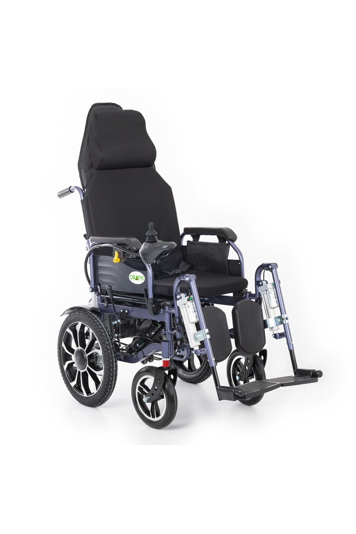 Creative CR-8012 Akülü Tekerlekli Sandalye KUMANDALI MİNDER HEDİYELİ Motorlu Sırtı Yatar, Motorlu Ayakları Kalkar