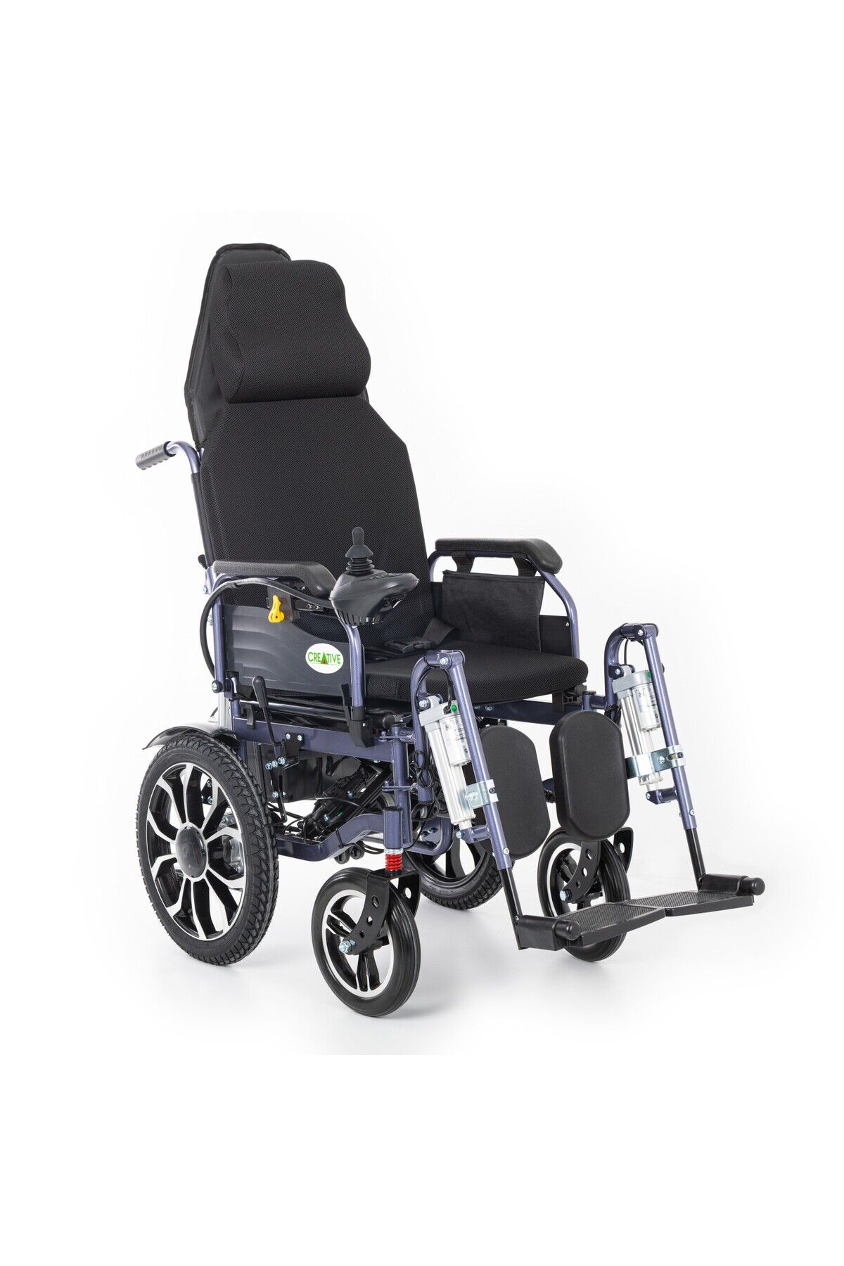 Creative CR-8012 Akülü Tekerlekli Sandalye KUMANDALI MİNDER HEDİYELİ Motorlu Sırtı Yatar, Motorlu Ayakları Kalkar