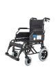DM-337 Refakatçi Kullanımlı Alüminyum Hasta Taşıma Sandalyesi 45CM Oturma Genişliği