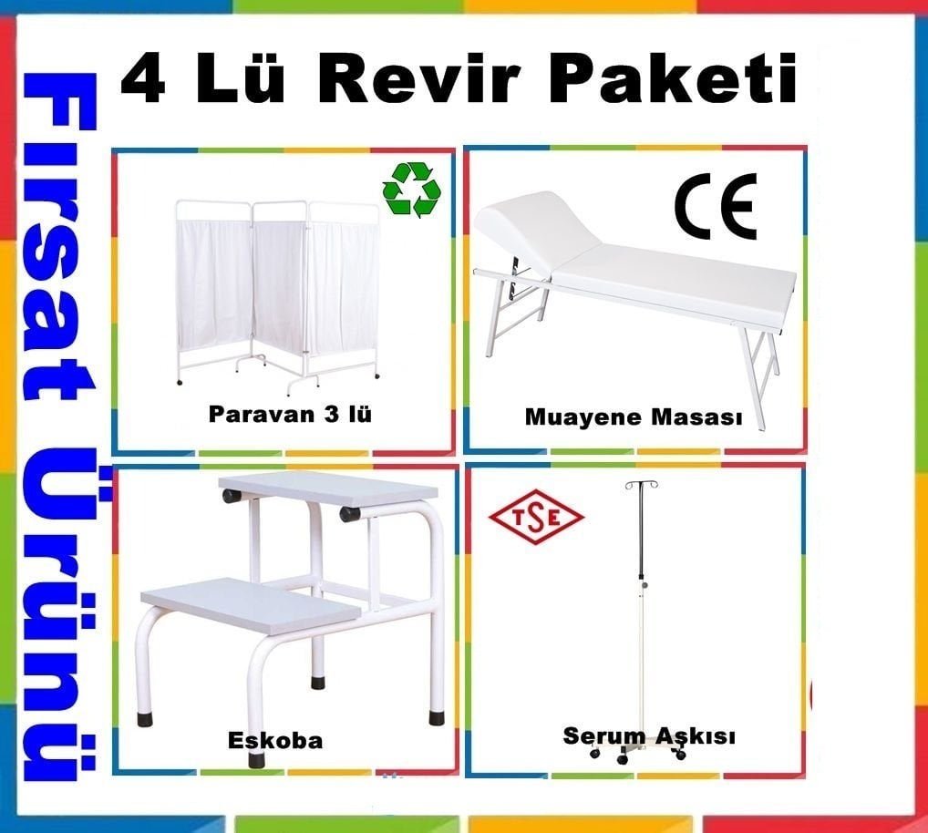 Muayene Masası Paravan Eskoba Serum Askısı