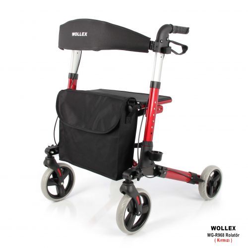 Alüminyum Tekerlekli Rolatör Kırmızı