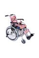 Pediatrik Tekerlekli Sandalye Pembe | Alüminyum Şase, Emniyet Kemerli KY980LQ-30