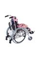 Pediatrik Tekerlekli Sandalye Pembe | Alüminyum Şase, Emniyet Kemerli KY980LQ-30