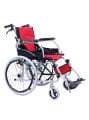 W 203 Refakatçi Katlanabilir Büyük Teker Frenli Tekerlekli Sandalye Kırmızı