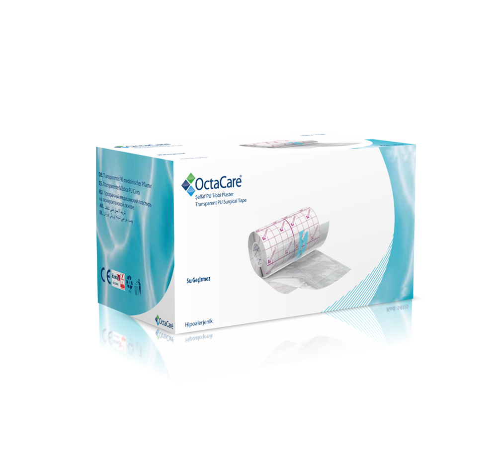Octacare Şeffaf Pu Tıbbi Plaster Sıvı Geçirmez Banyo Bandı 10 m x 10 cm