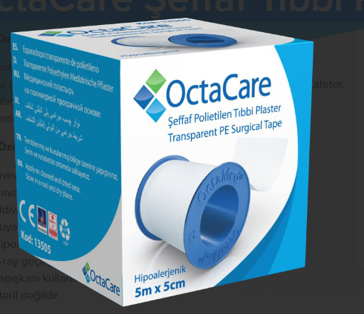 OctaCare Şeffaf Tıbbi Plaster(PE) 5 m x 5 cm 1 Adet