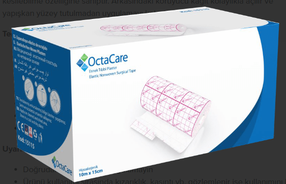 OctaCare Esnek Tıbbi Plaster (Fix) 10 m x 15 cm 1 Adet