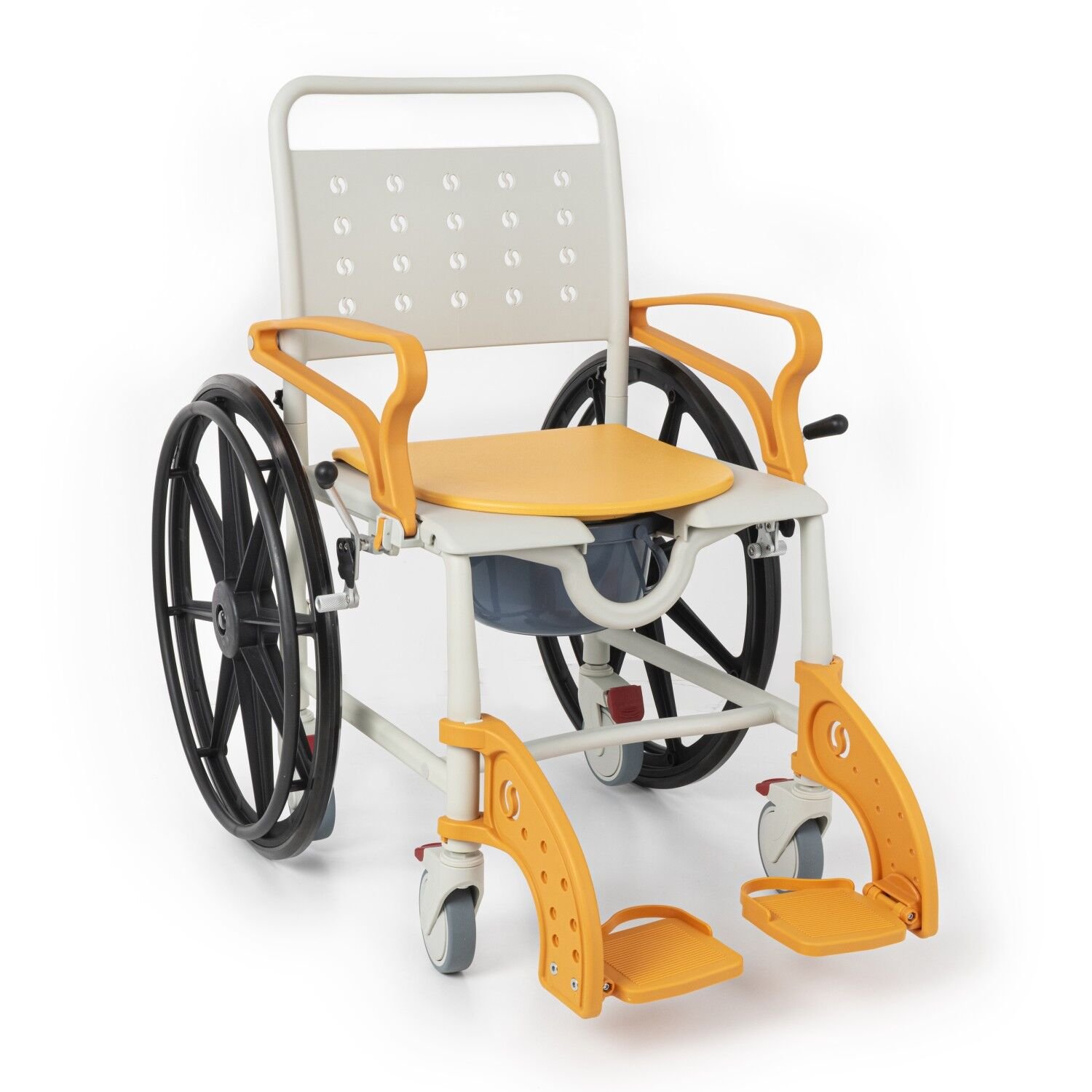 Comfort Plus DM-8088B Banyo ve Tuvalet Sandalyesi (Turuncu) (6 Tekerlekli)
