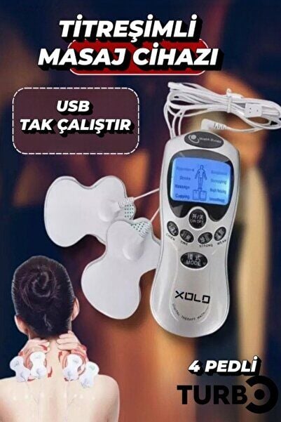 Elektrikli Tens Cihazı Kas Stimülatörü 8 Modlu Dijital Masaj Aleti Boyun, Sırt, Bel Tüm Vücut