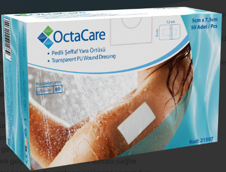 OctaCare Şeffaf Yara Örtüsü 5 cm x 7,5 cm 50 Adet