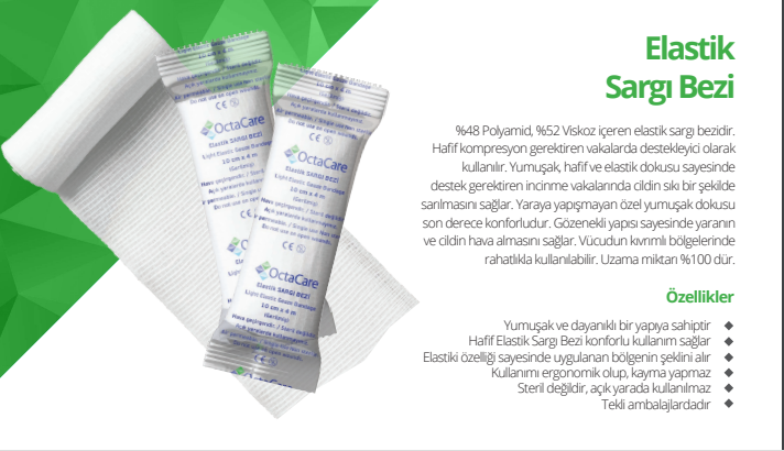 OctaCare Elastik Sargı Bezi 6 cm x 4 m	50 Adet