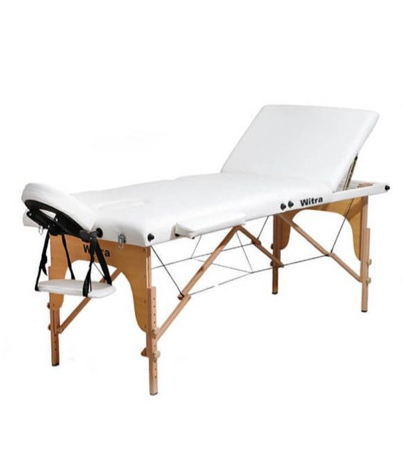Beyaz 3 Parçalı Katlanabilir Masaj Yatağı