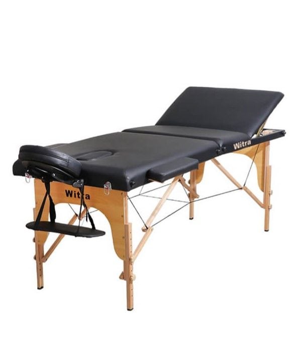 Siyah Katlanabilir Masaj Yatağı – 250 kg Kapasiteli