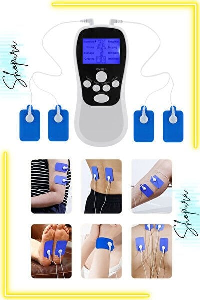 Fizik Tedavi Tens Cihazı Çift Kanallı 4 Pedli Tüm Vücut Ems Masaj Aleti