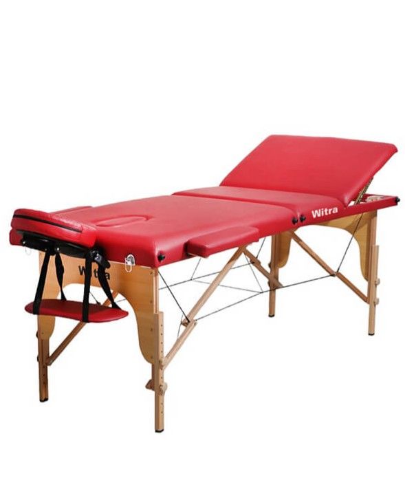 Kırmızı 3 Parçalı Katlanabilir Masaj Yatağı – 250 kg Kapasite