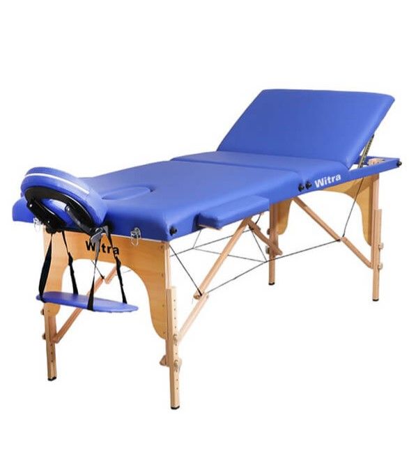 Mavi 3 Parçalı Katlanabilir Masaj Yatağı, 250 kg Kapasiteli