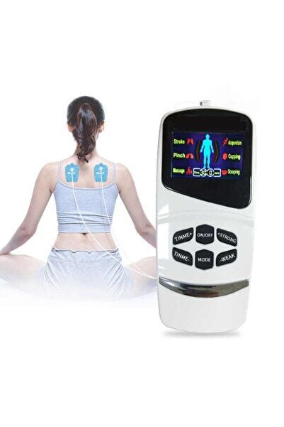Dijital Portatif Mini Tens ve Ems Masaj Cihazı, Şarjlı Yedek Ped Hediyeli