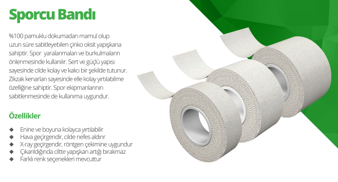 OctaCare Sport Tape Sporcu Bandı 10 m x 3,75 cm 1 Adet